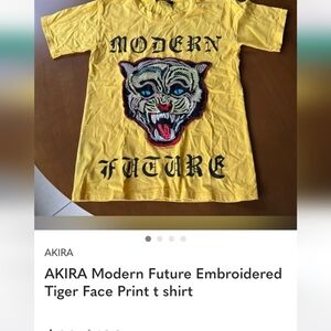 AKIRA Modern Future Embroidered Tiger Face Print t shirt